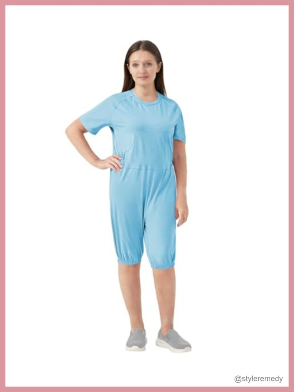 Cotton Blend Back Zip Adaptive Jumpsuit for Women| Caregiver Easy Dressing